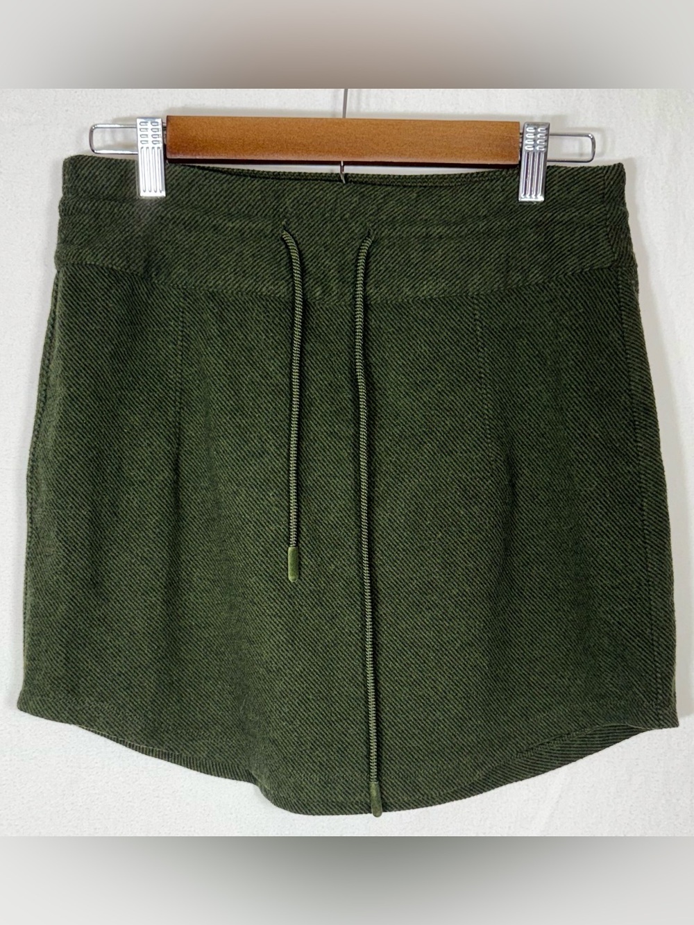 7 Diamonds Olive Green Mini Skirt with Drawstring
